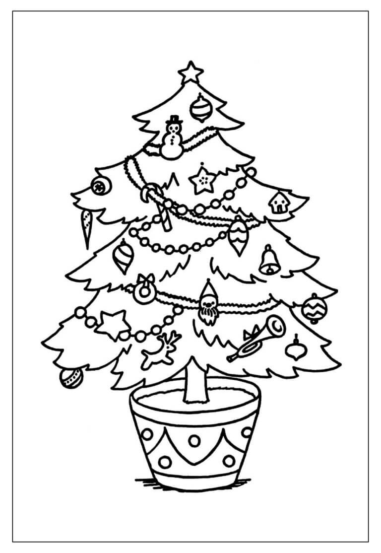 Desenho de Árvore de Natal para imprimir