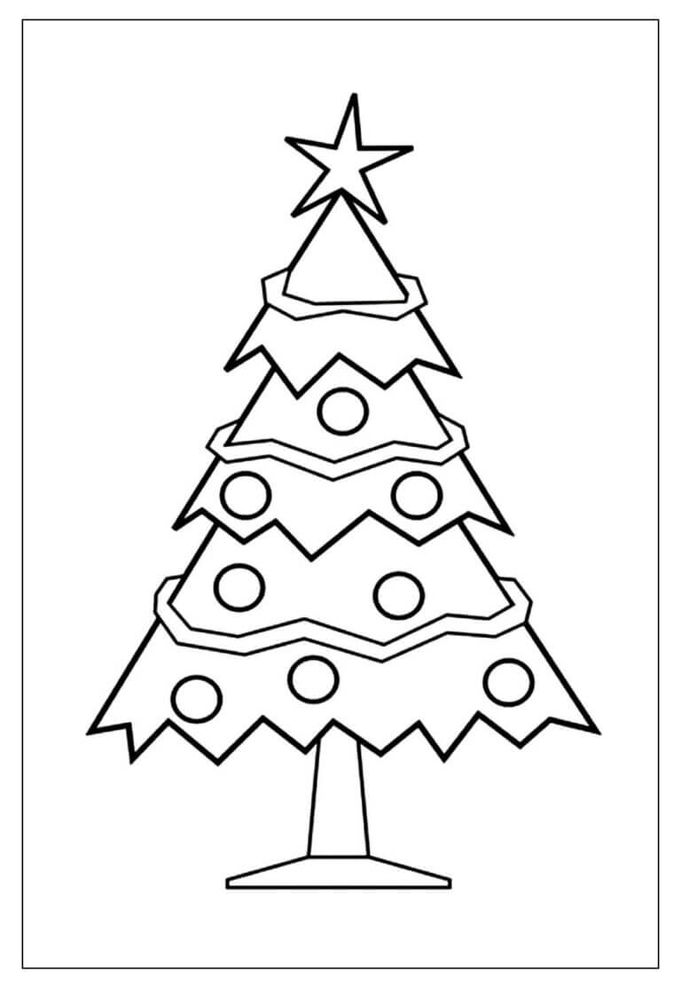 Desenho de Árvore de Natal para imprimir