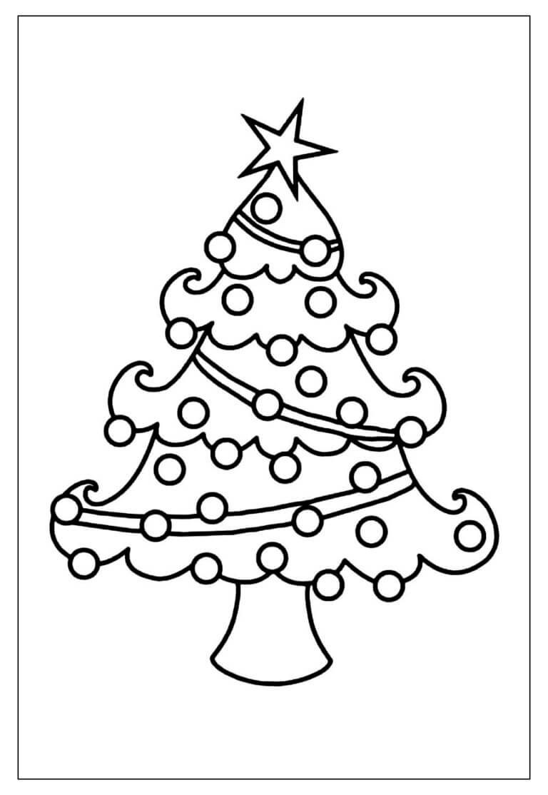 Desenho de Árvore de Natal para imprimir