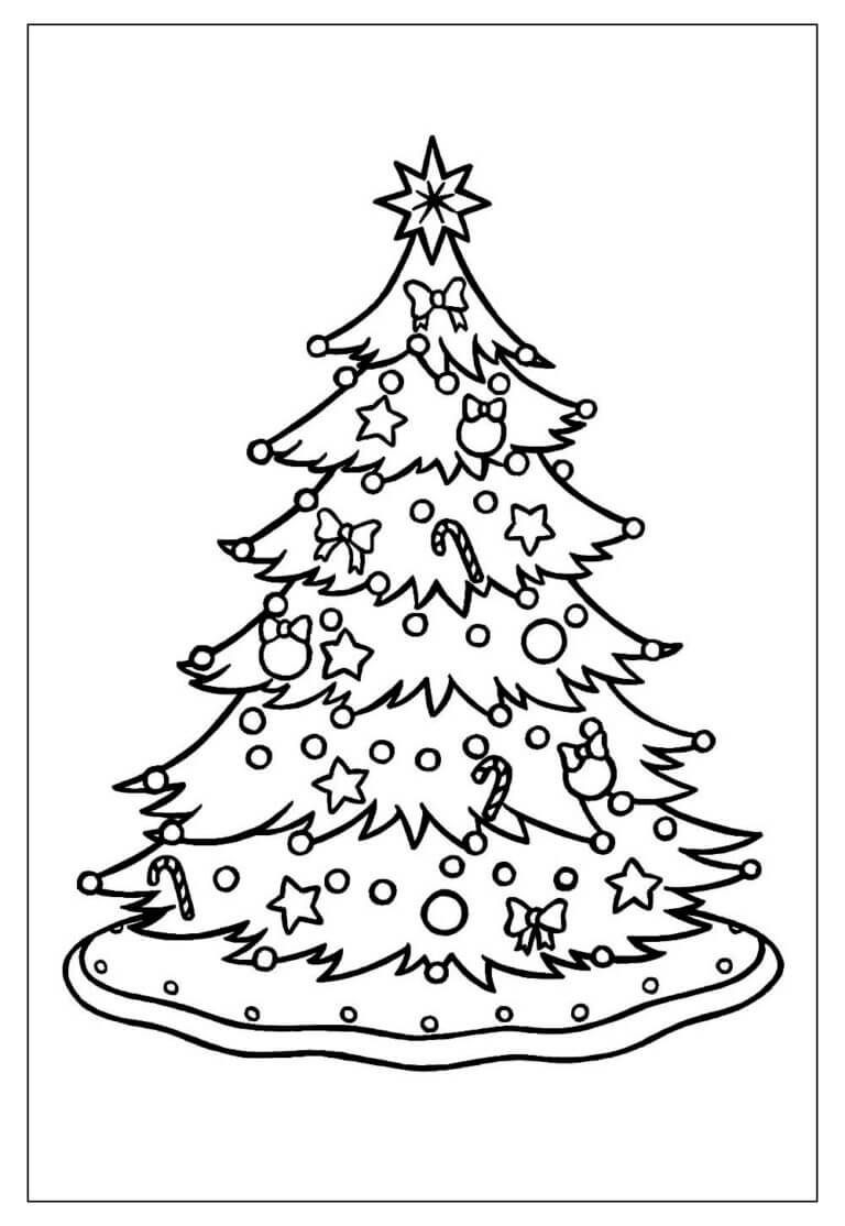 Desenho de Árvore de Natal para imprimir