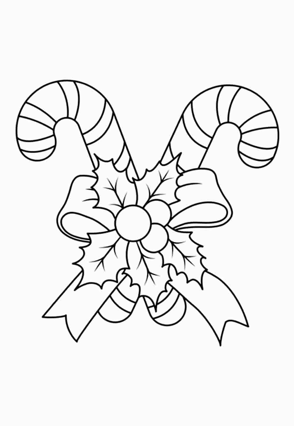 Desenho de Bengalas de Natal para imprimir