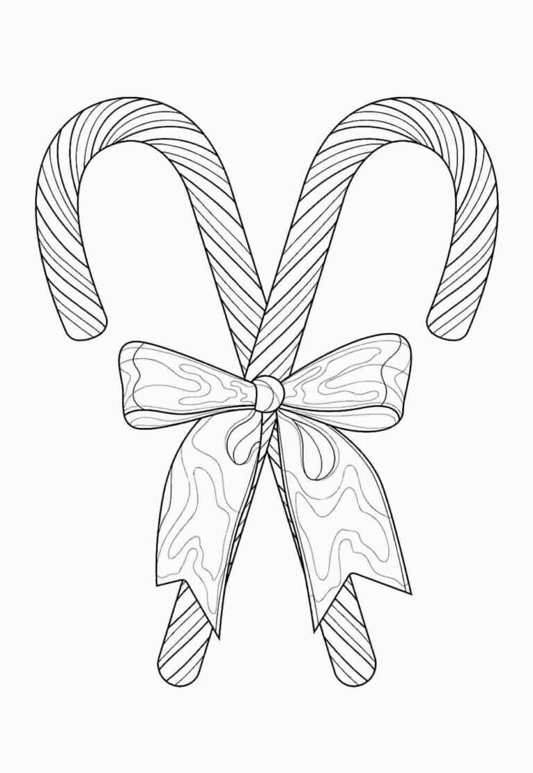 Desenho de Bengalas de Natal para imprimir
