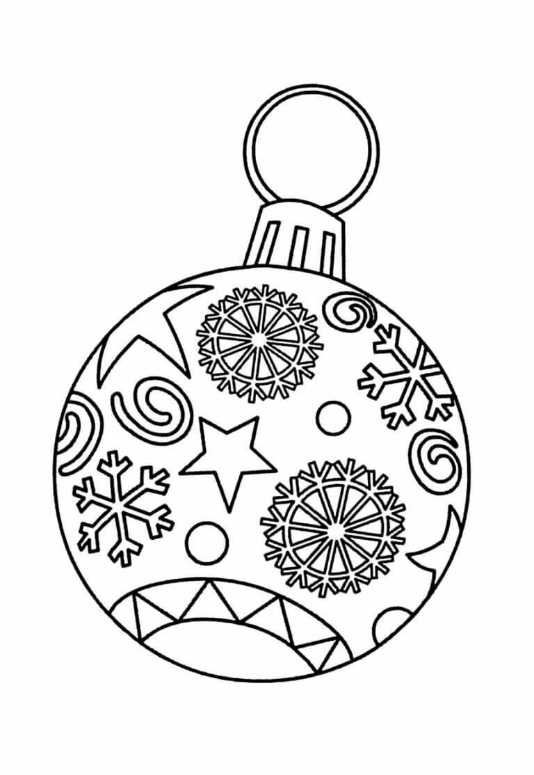Desenho de Bola de Natal para imprimir