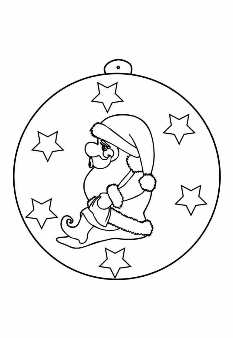 Desenho de Bola de Natal para imprimir