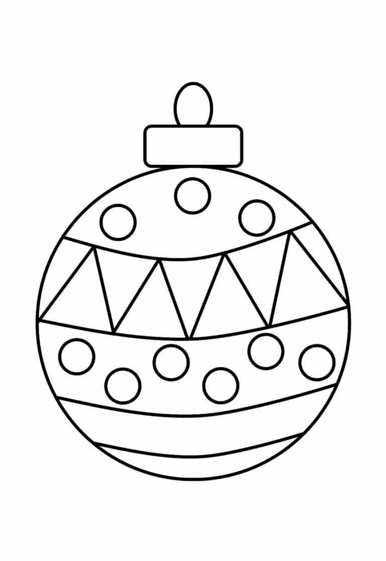 Desenho de Bola de Natal para imprimir