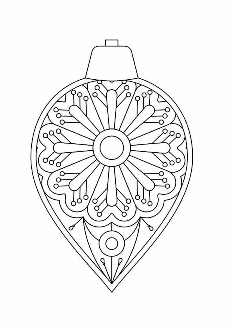 Desenho de Bola de Natal para imprimir