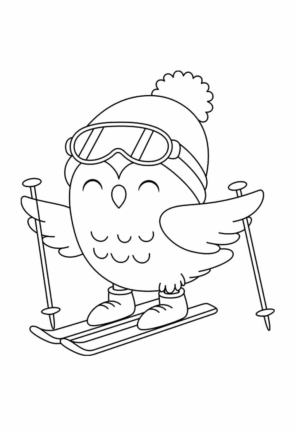 Desenho de Coruja de Natal para imprimir