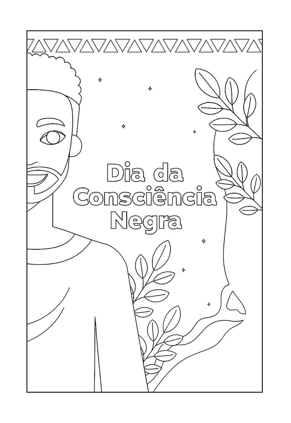 Desenho de Dia da Consciência Negra para imprimir