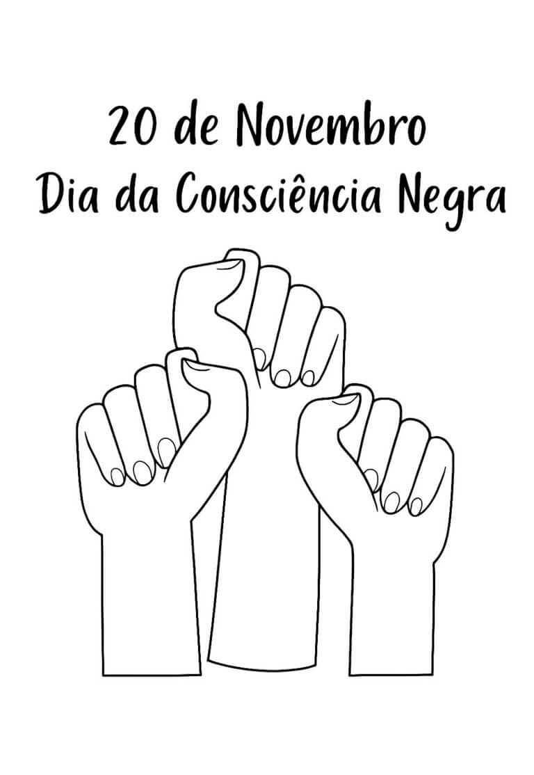 Dia da Consciência Negra para Colorir e Imprimir