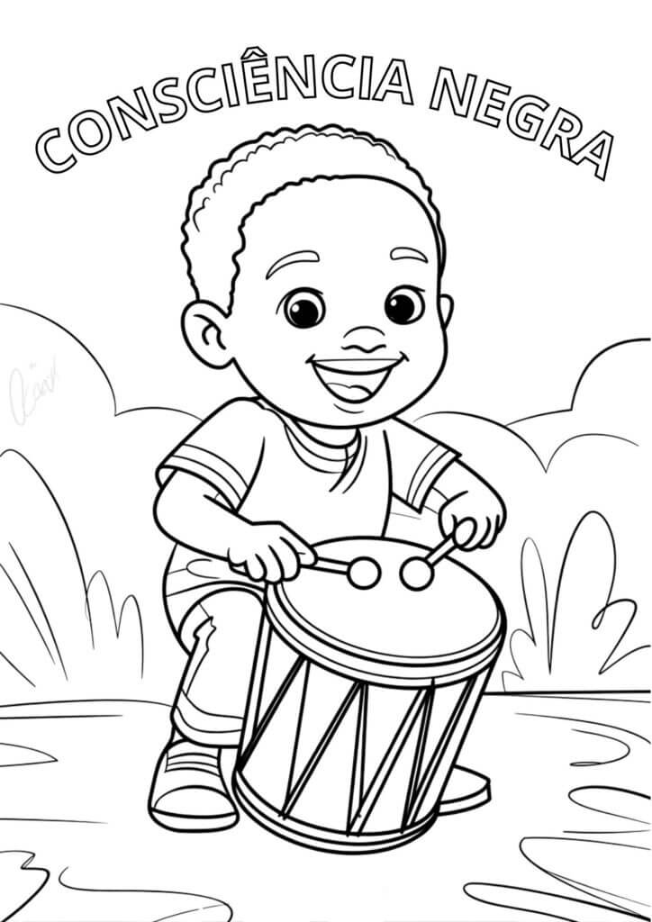 Desenho de Dia da Consciência Negra para imprimir