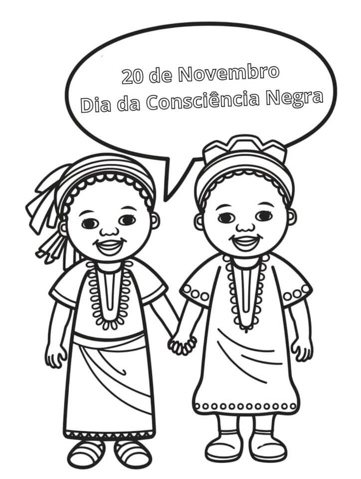 Desenho de Dia da Consciência Negra para imprimir
