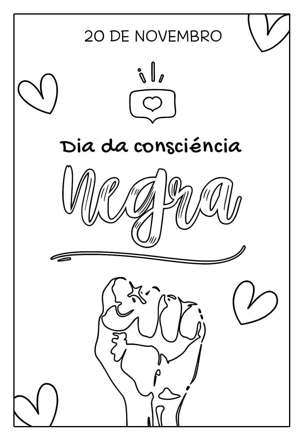 Desenhos de Dia da Consciência Negra para Colorir e Imprimir