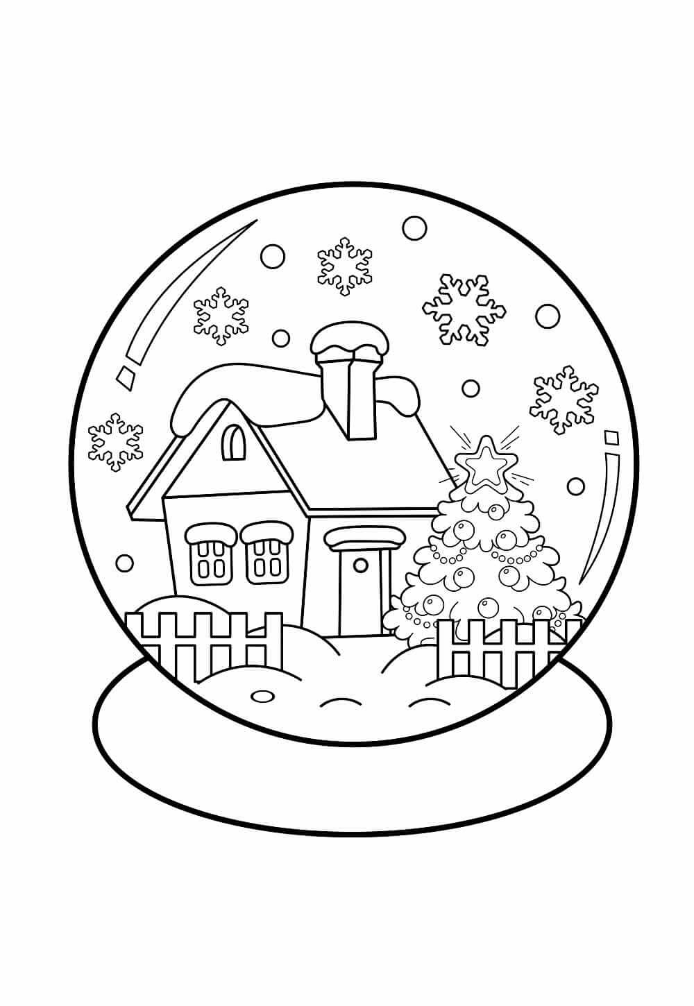 Desenho de Globo de Neve para imprimir