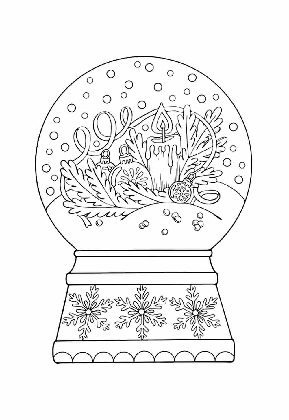 Desenho de Globo de Neve para imprimir