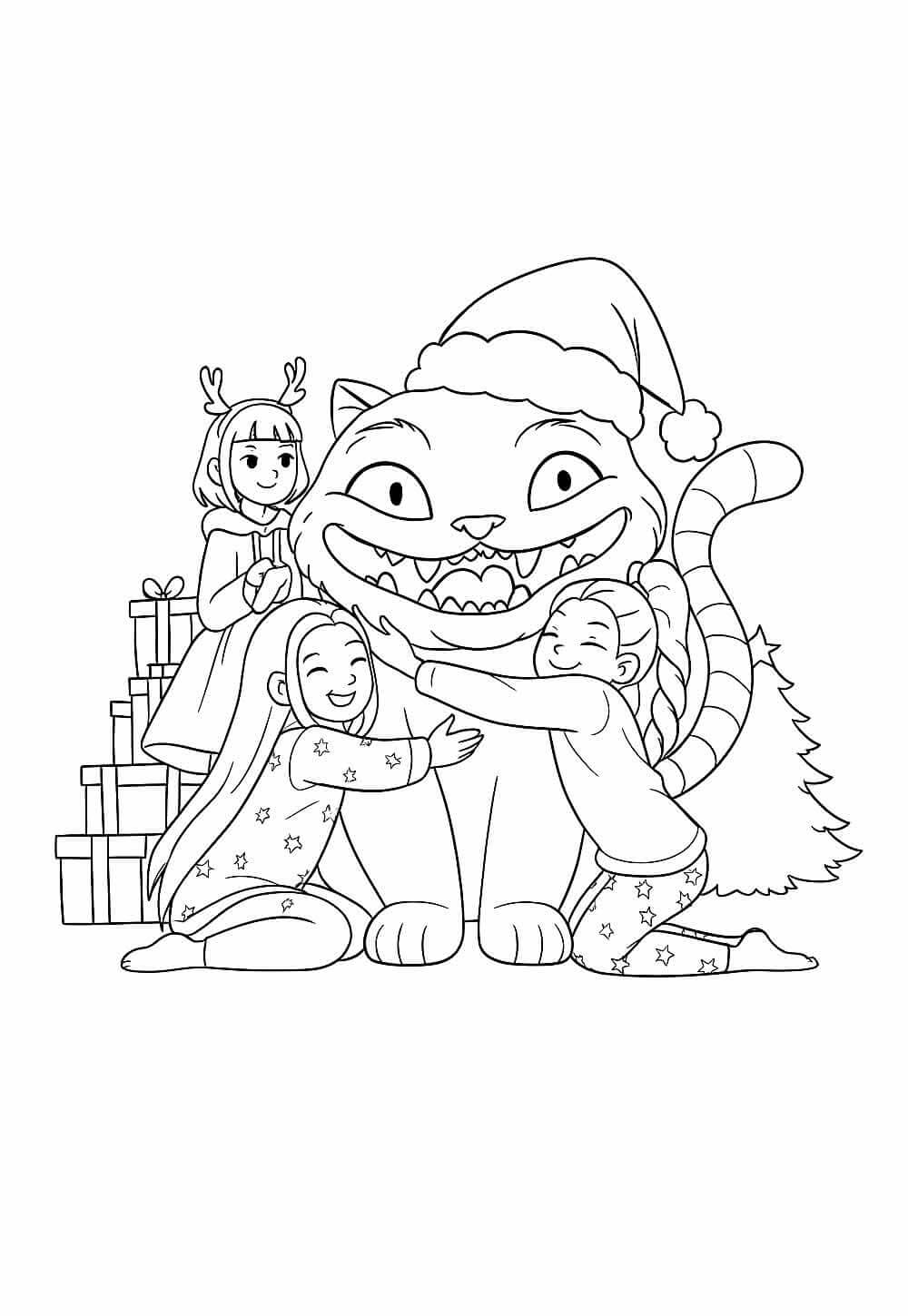 Desenho de Guerreiras do K-Pop (Natal) para imprimir