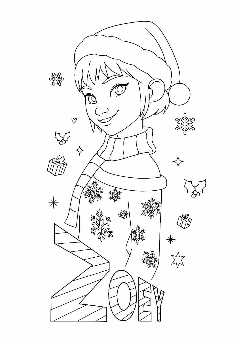 Desenho de Guerreiras do K-Pop (Natal) para imprimir