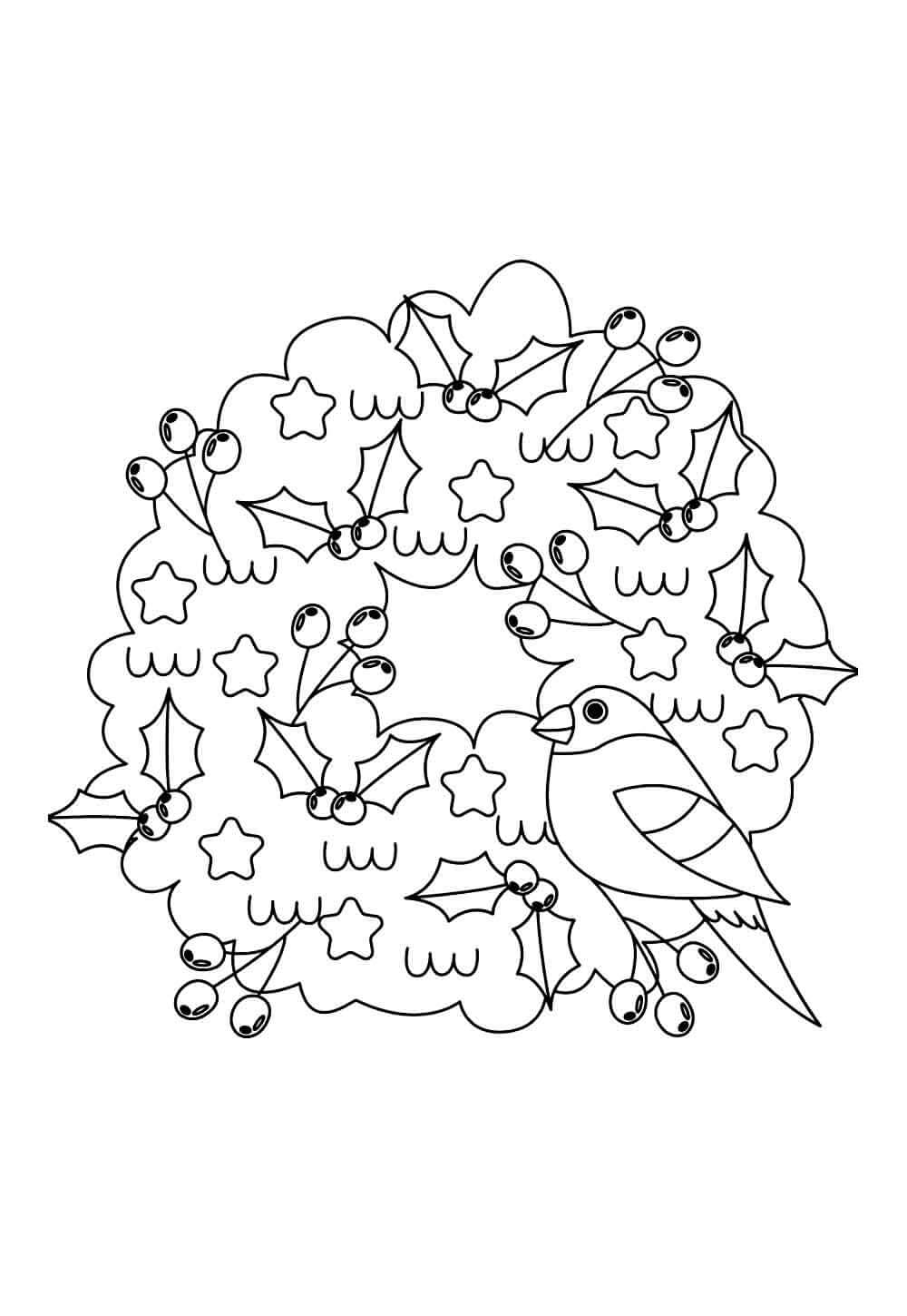 Desenho de Guirlanda de Natal para imprimir