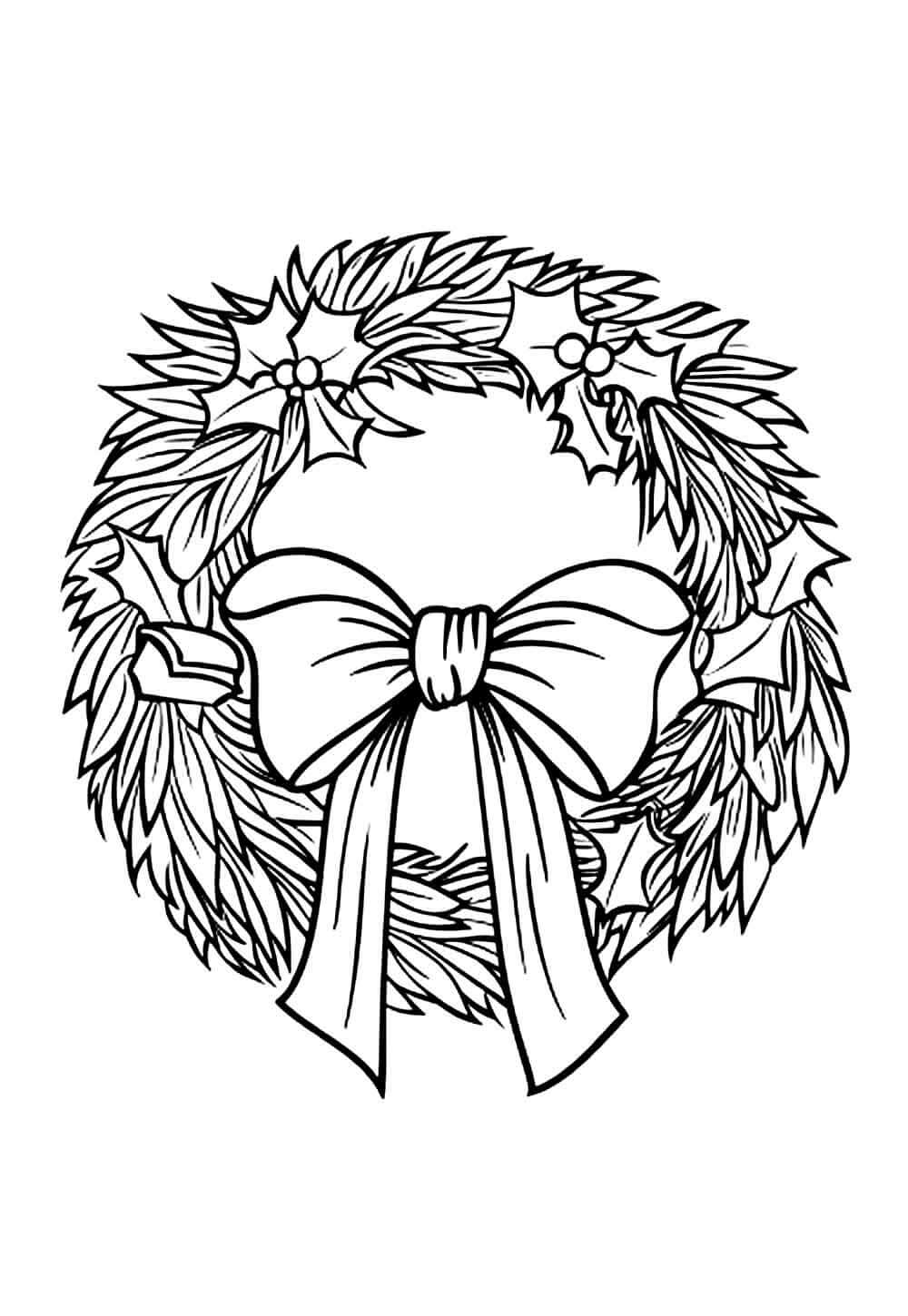 Desenho de Guirlanda de Natal para imprimir