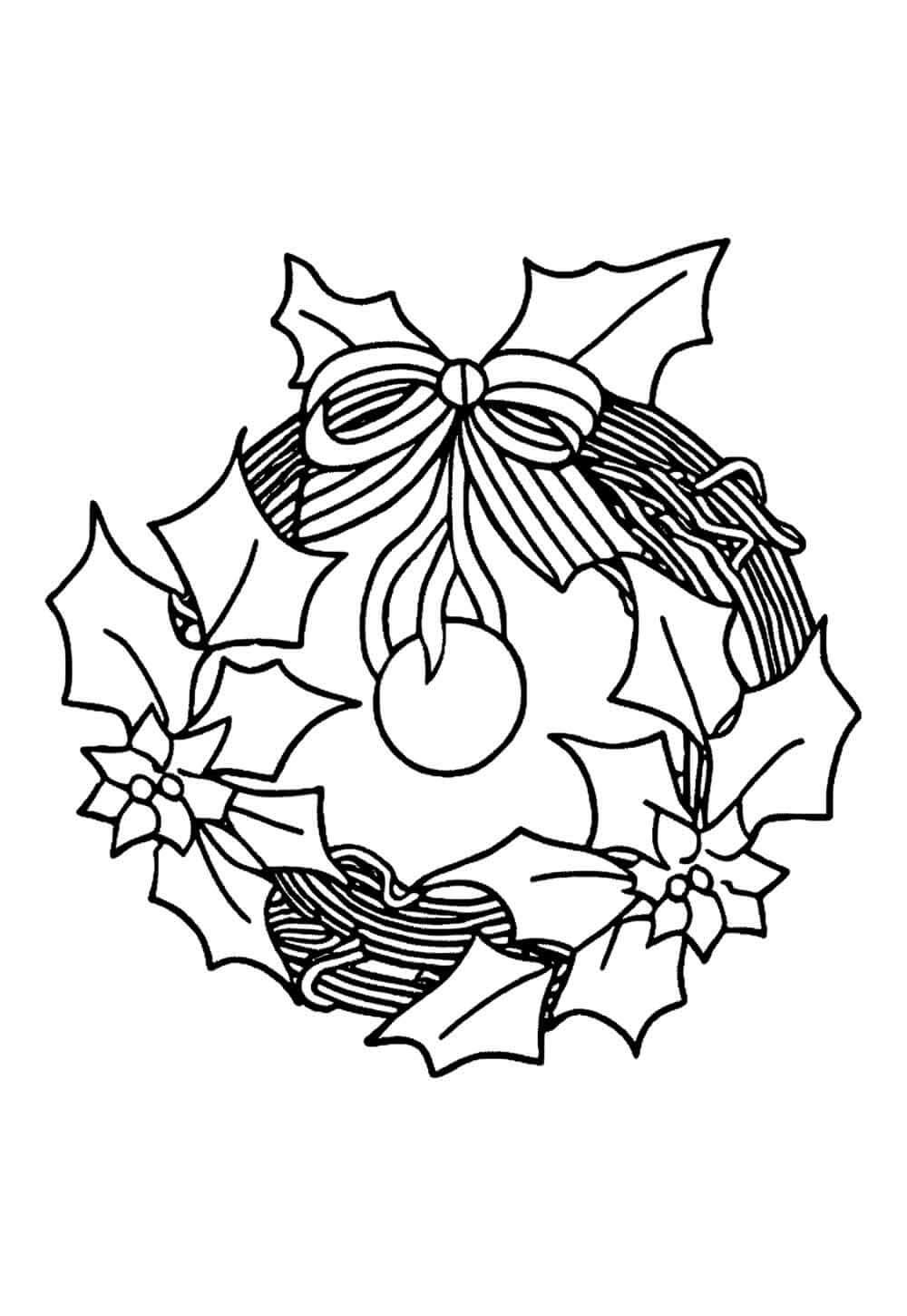 Desenho de Guirlanda de Natal para imprimir