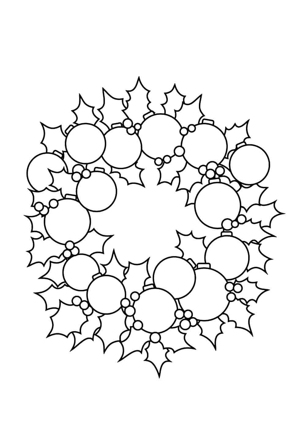 Desenho de Guirlanda de Natal para imprimir