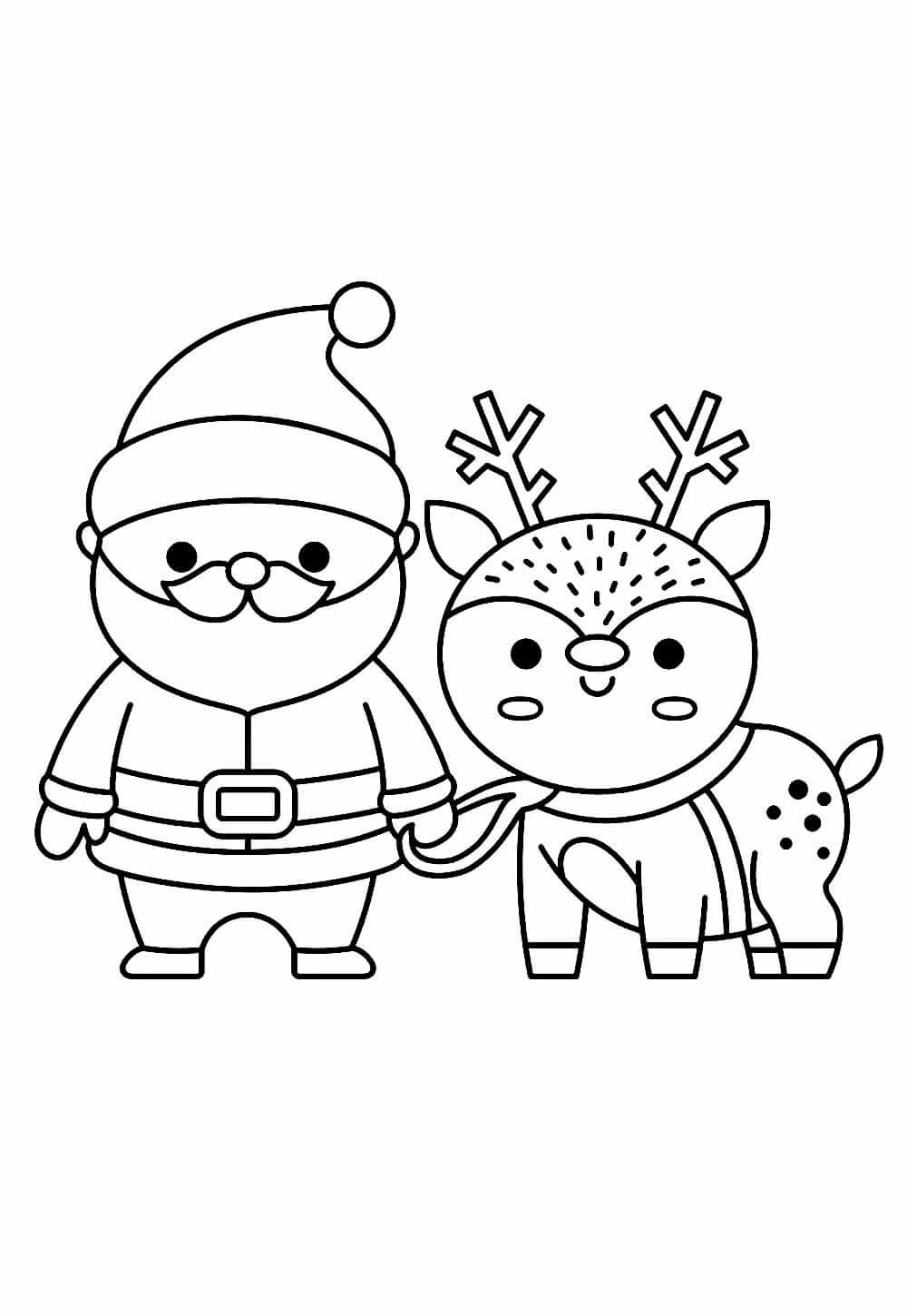 Desenho de Kawaii (Natal) para imprimir