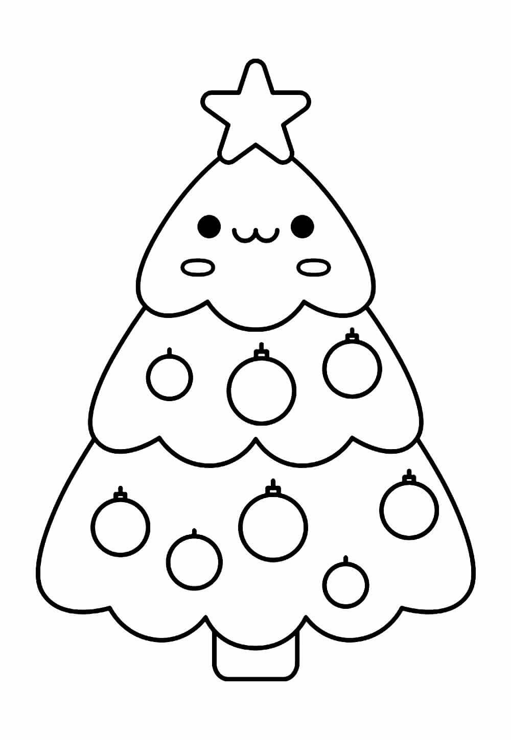 Desenho de Kawaii (Natal) para imprimir