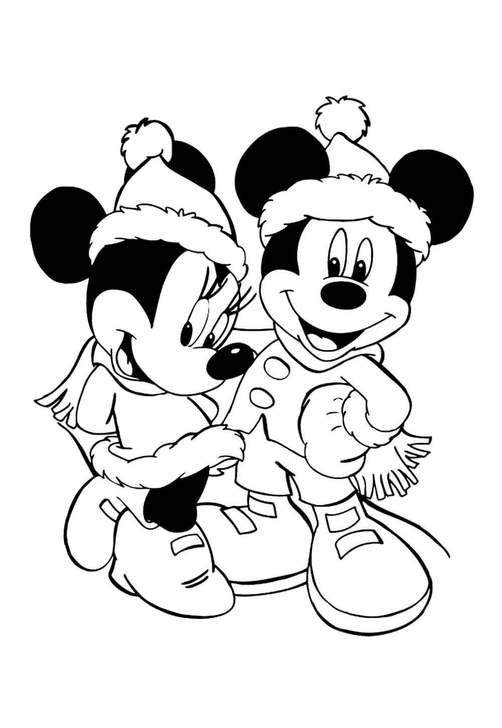 Desenho de Mickey (Natal) para imprimir