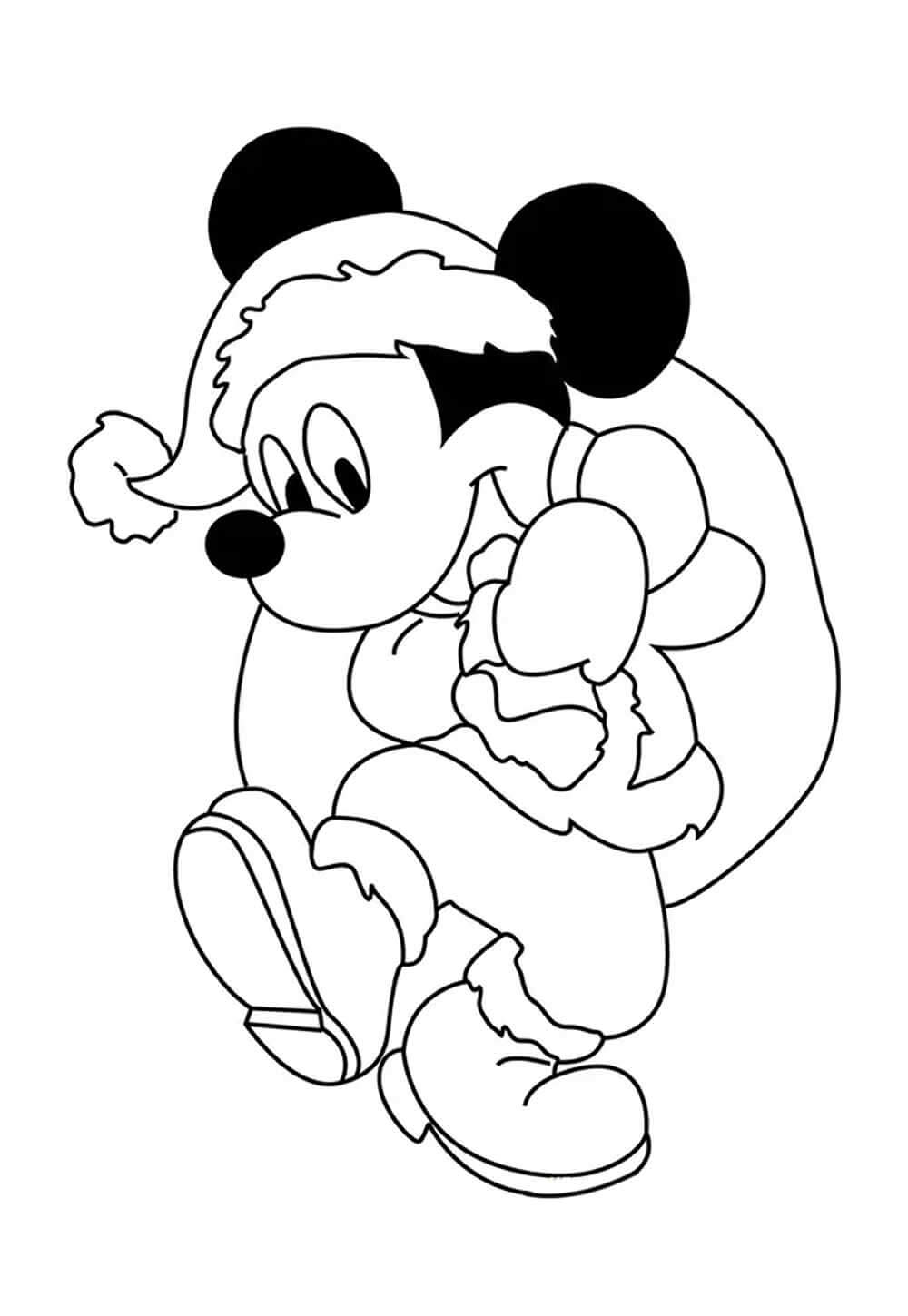 Desenho de Mickey (Natal) para imprimir