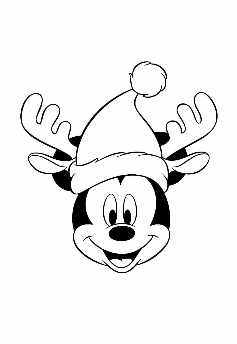 Desenho de Mickey (Natal) para imprimir