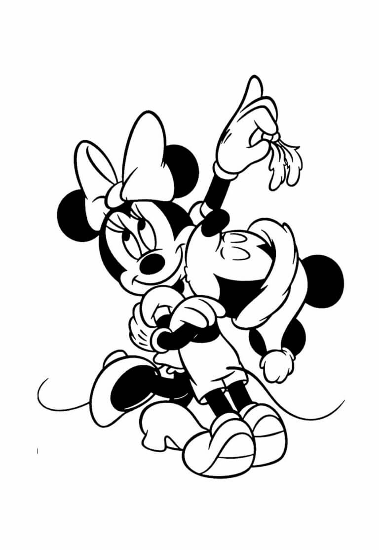 Desenho de Minnie (Natal) para imprimir