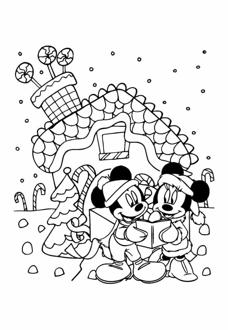 Desenho de Minnie (Natal) para imprimir