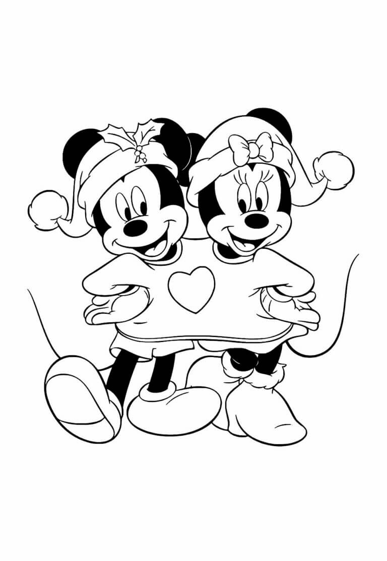 Desenho de Minnie (Natal) para imprimir