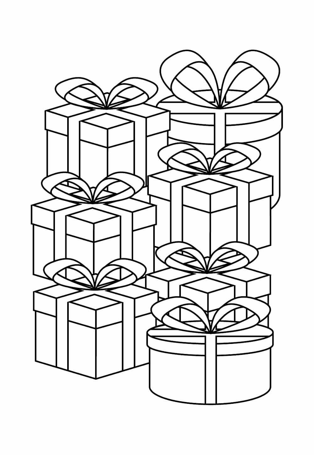 Desenho de Presentes de Natal para imprimir