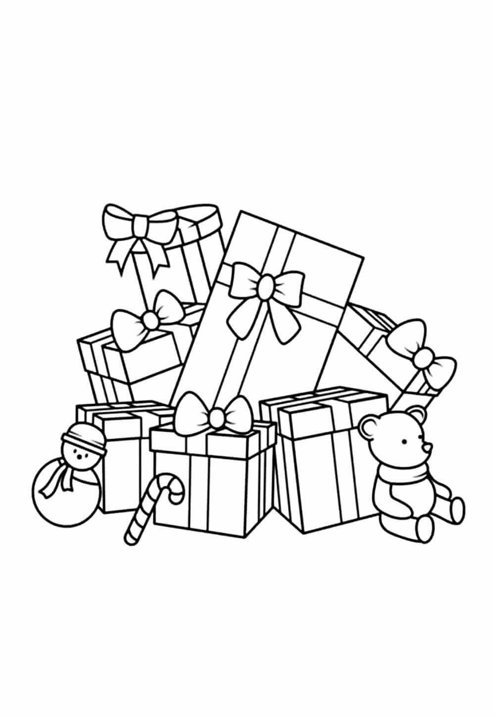 Desenho de Presentes de Natal para imprimir
