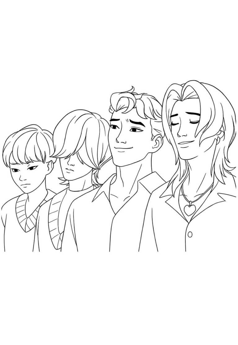Desenho de Saja Boys para imprimir