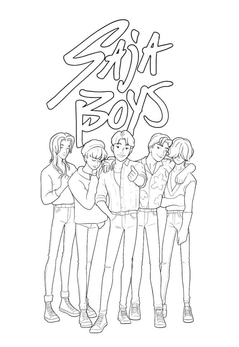 Saja Boys para Colorir e Imprimir
