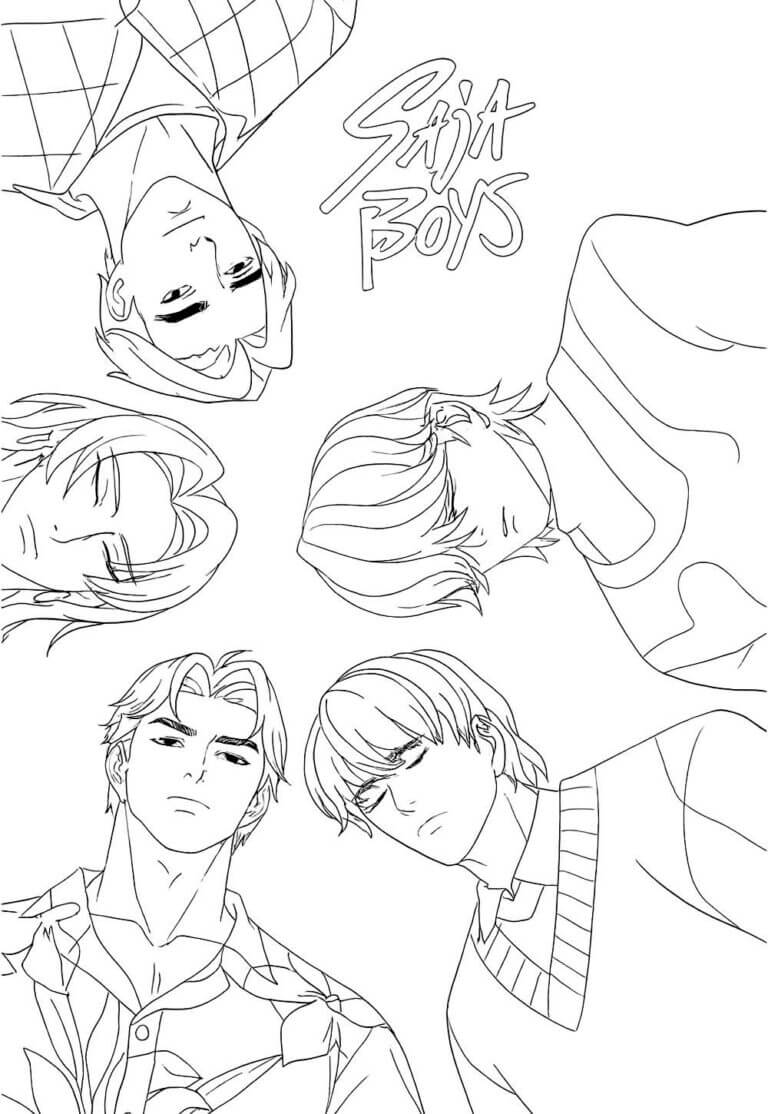 Desenho de Saja Boys para imprimir