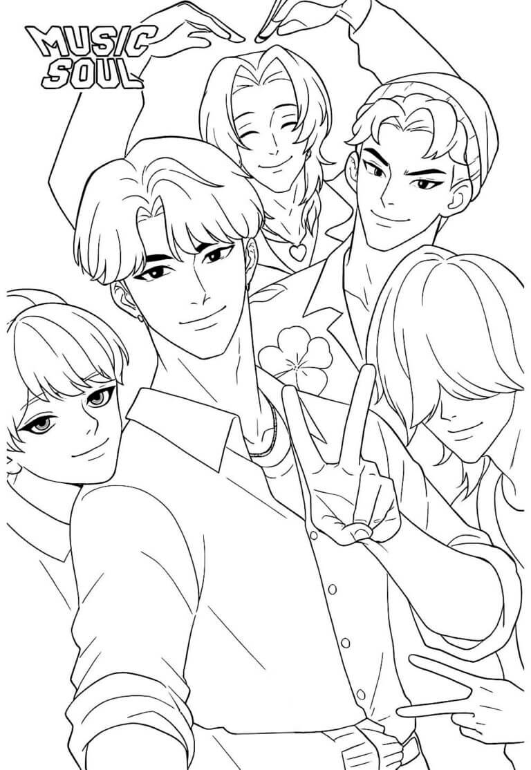 Desenho de Saja Boys para imprimir