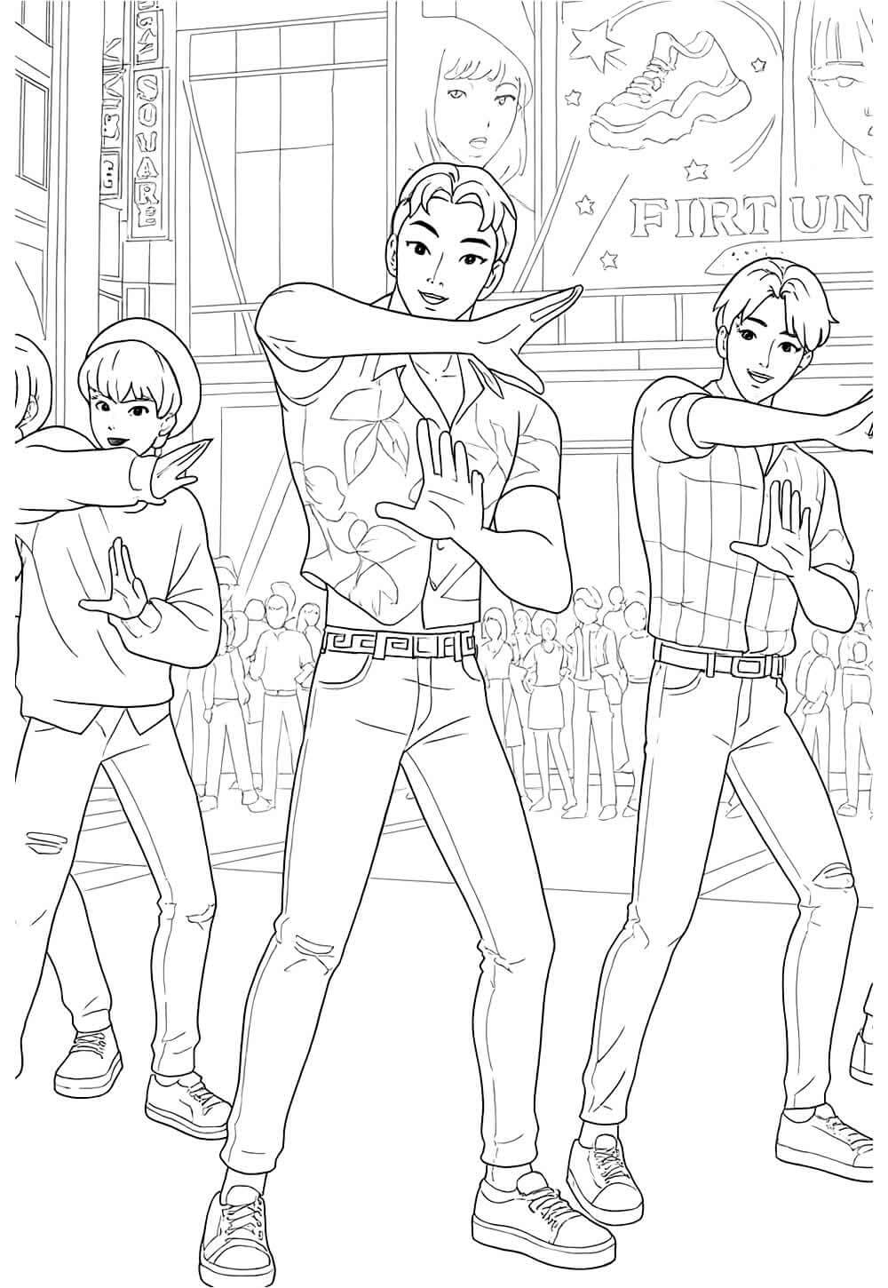 Desenho de Saja Boys para imprimir