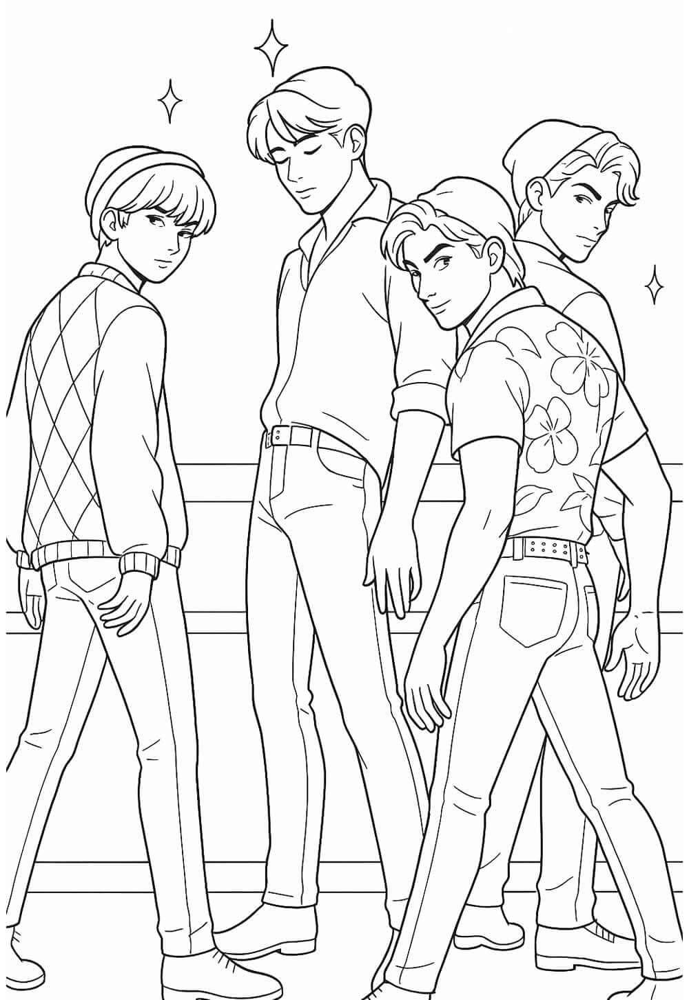 Desenho de Saja Boys para imprimir