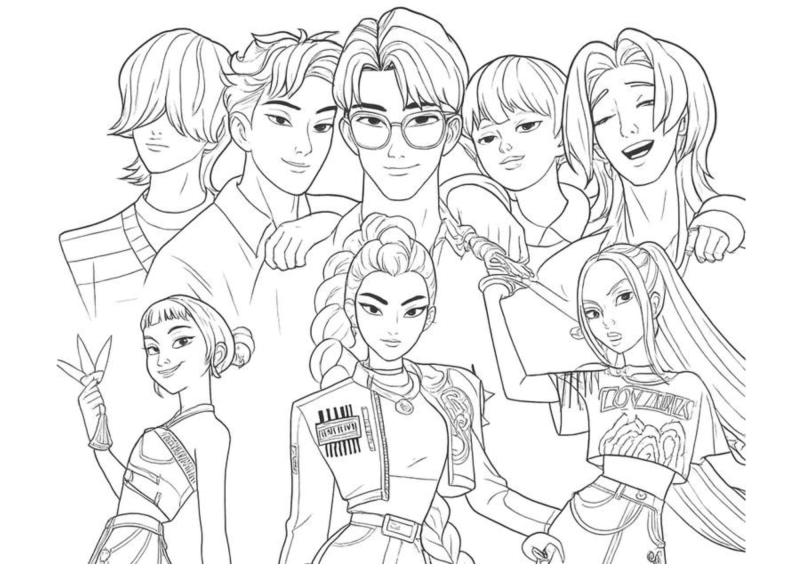 Desenho de Saja Boys para imprimir