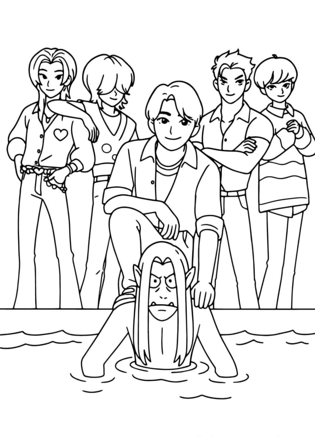 Desenho de Saja Boys para imprimir