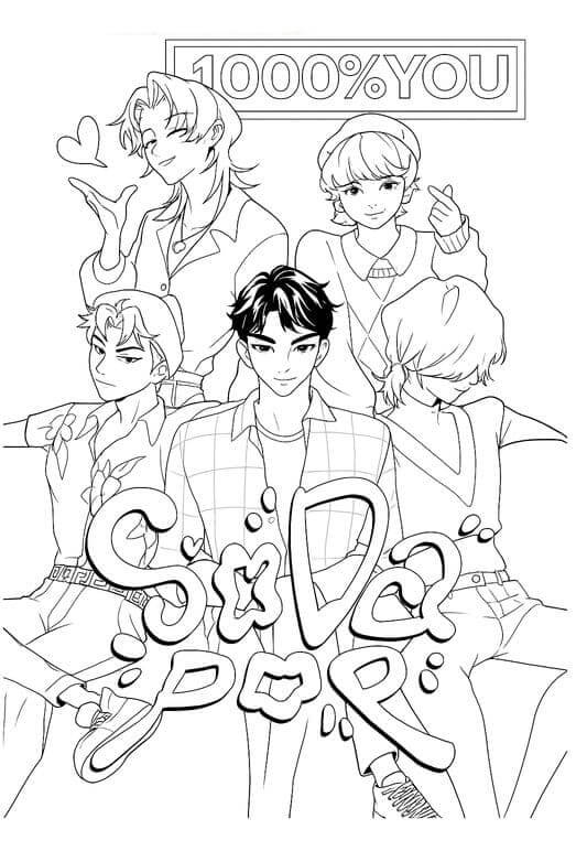 Desenho de Saja Boys para imprimir