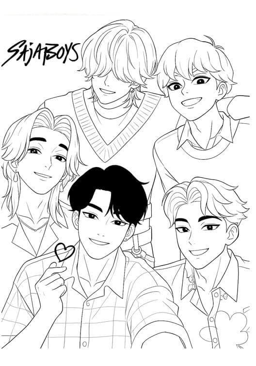 Desenho de Saja Boys para imprimir