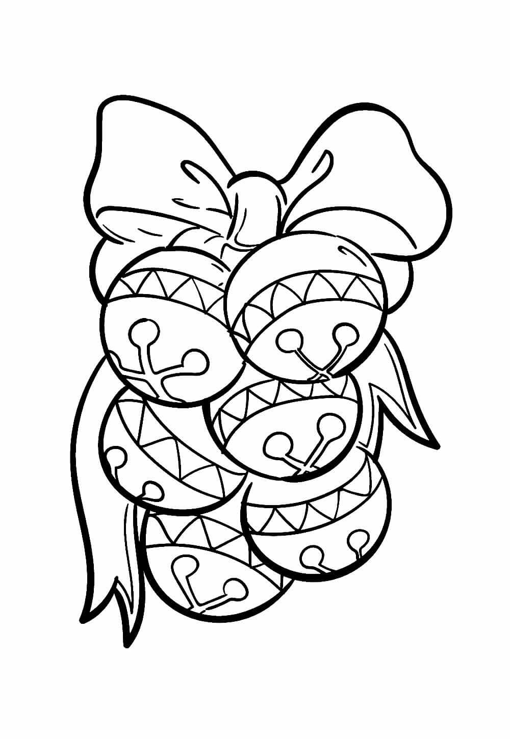 Desenho de Sino de Natal para imprimir