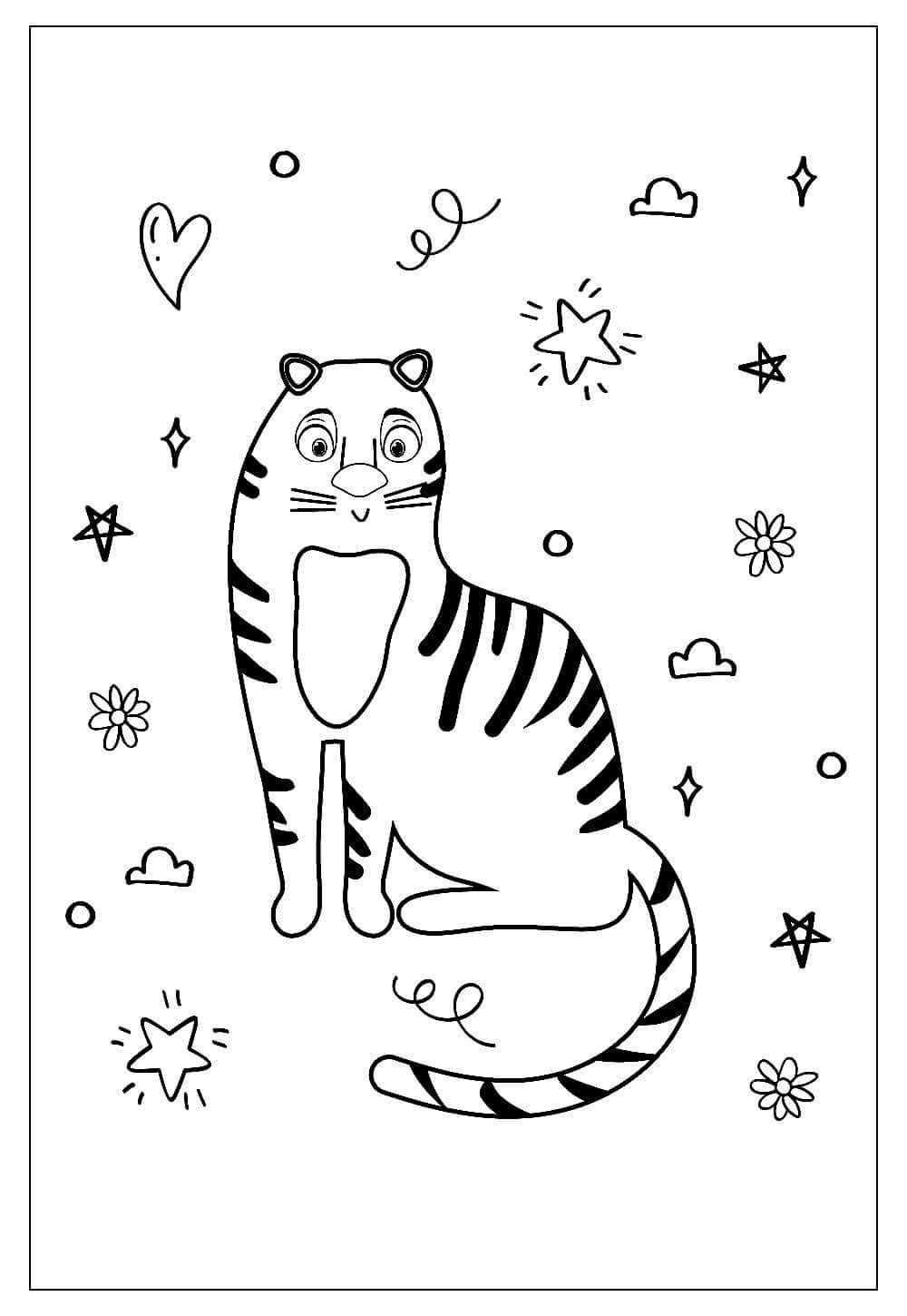Desenho de Tigre para imprimir