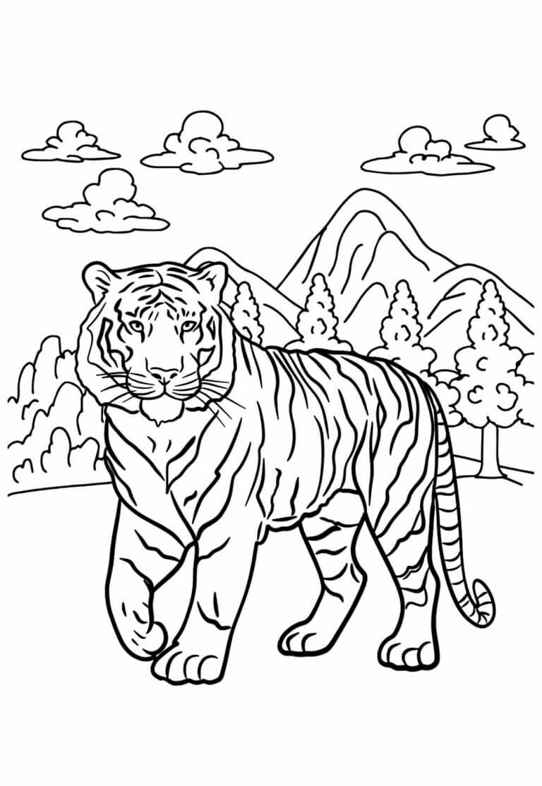 Desenho de Tigre para imprimir
