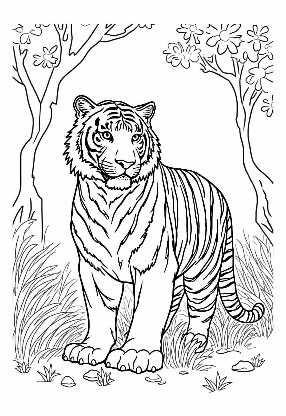 Desenho de Tigre para imprimir
