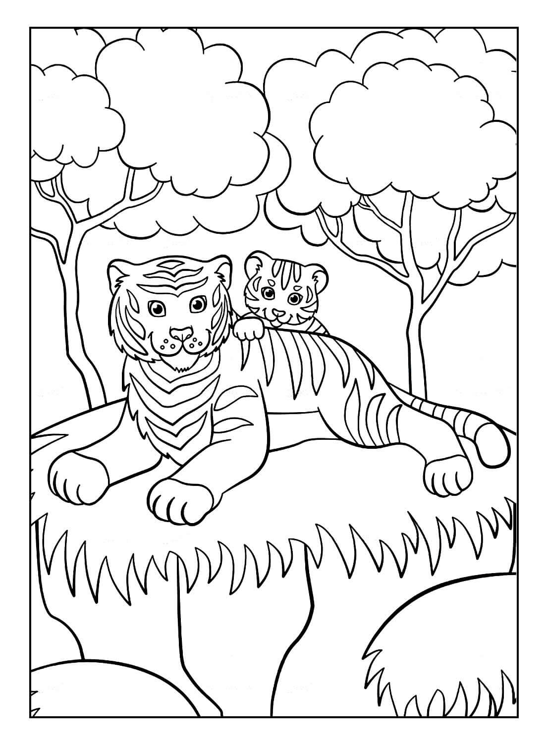 Desenho de Tigre para imprimir
