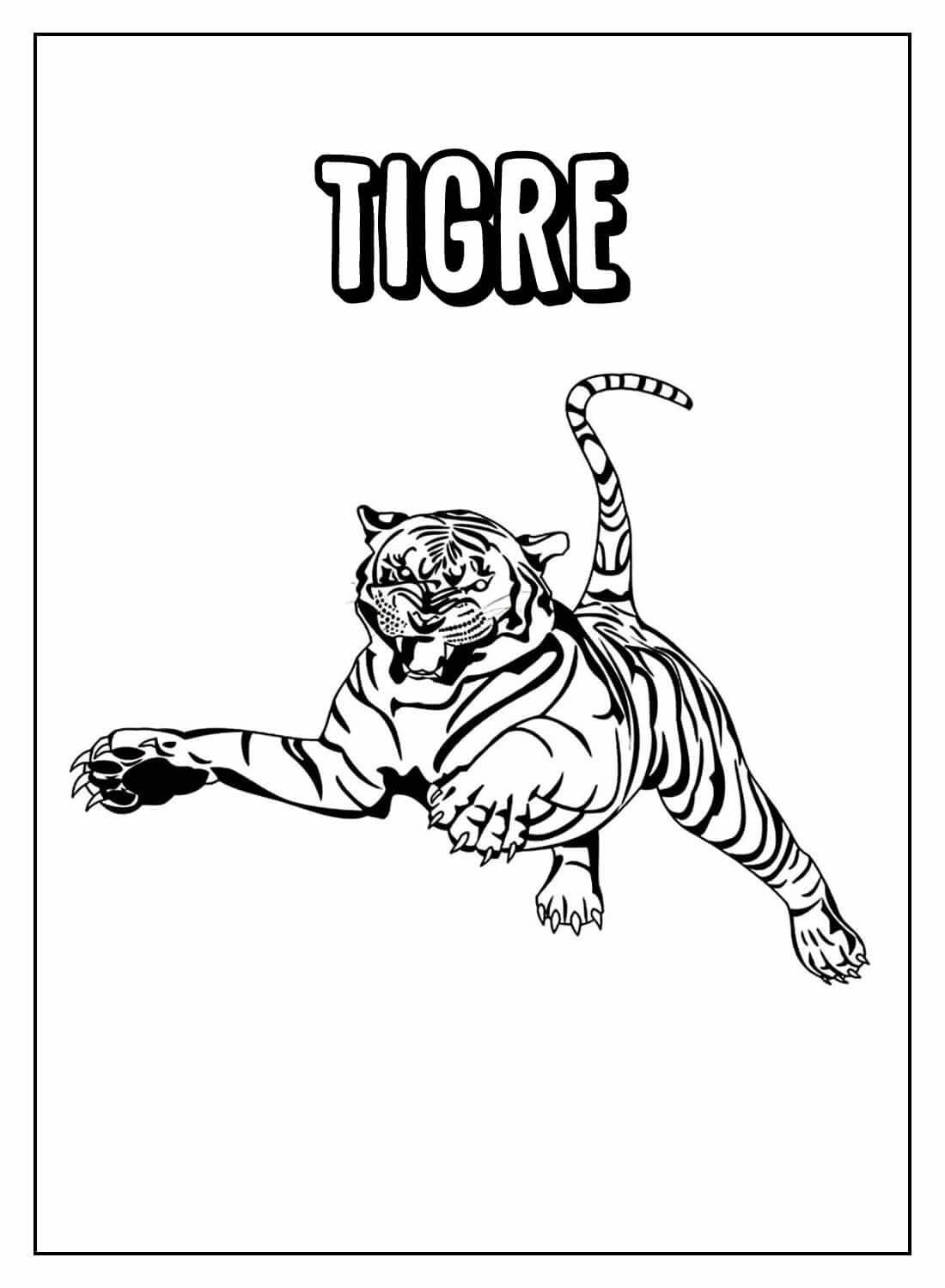 Desenho de Tigre para imprimir